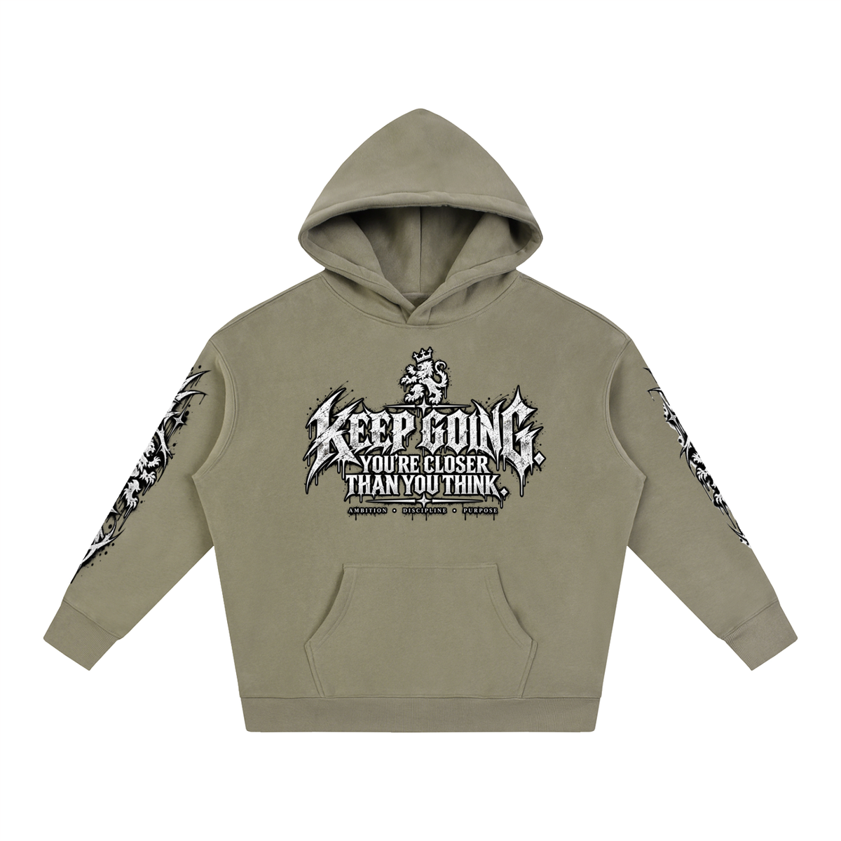 Keep Going Oversize Fleeced Hoodie