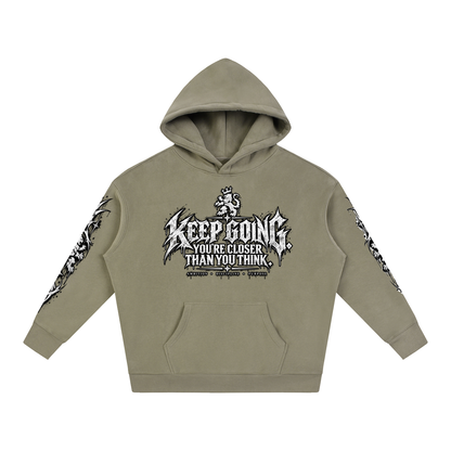 Keep Going Oversize Fleeced Hoodie