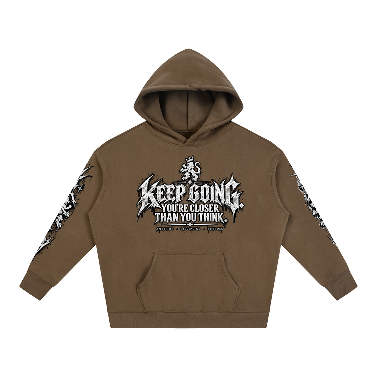 Keep Going Oversize Fleeced Hoodie