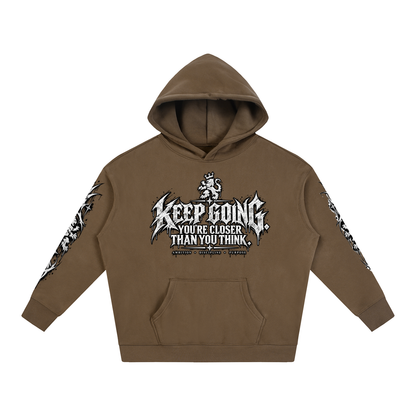 Keep Going Oversize Fleeced Hoodie