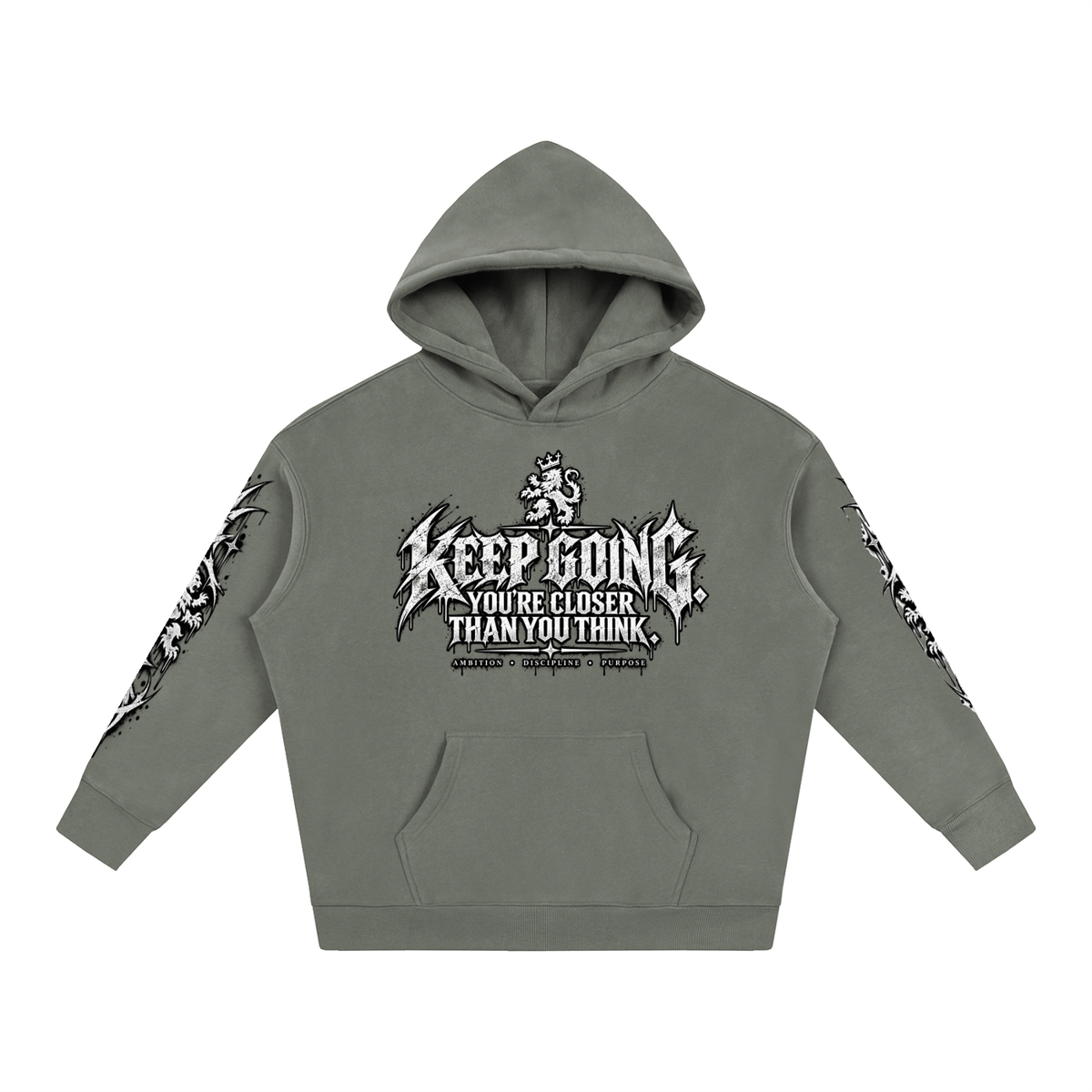 Keep Going Oversize Fleeced Hoodie