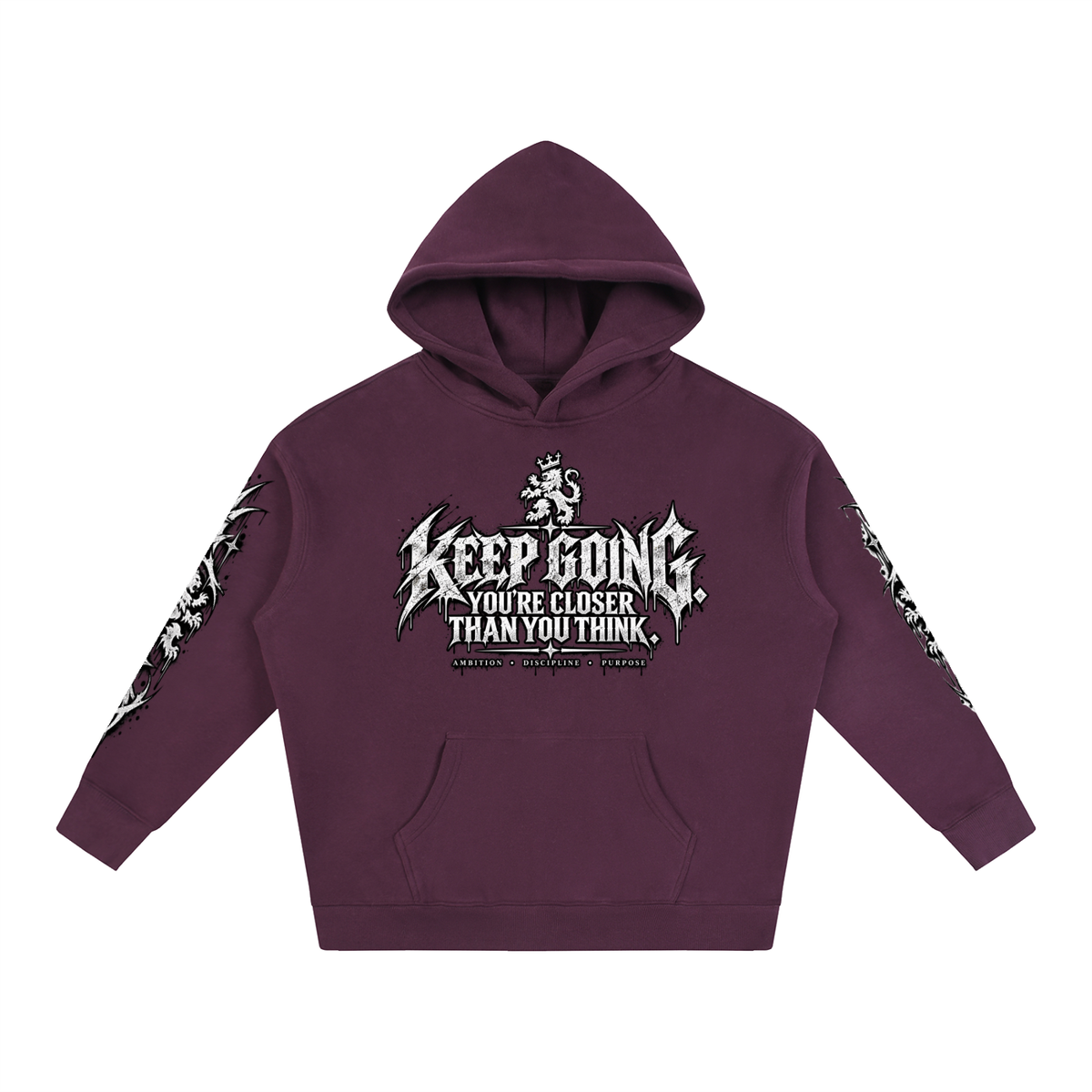 Keep Going Oversize Fleeced Hoodie