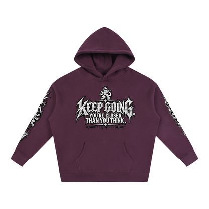 Keep Going Oversize Fleeced Hoodie