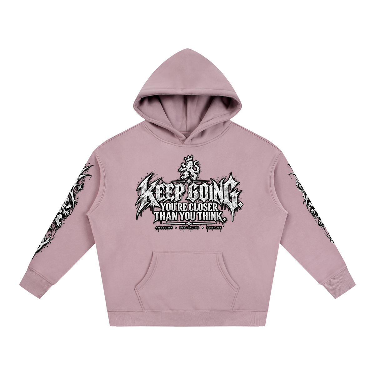 Keep Going Oversize Fleeced Hoodie
