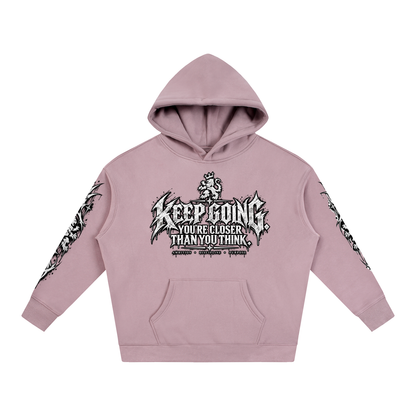 Keep Going Oversize Fleeced Hoodie
