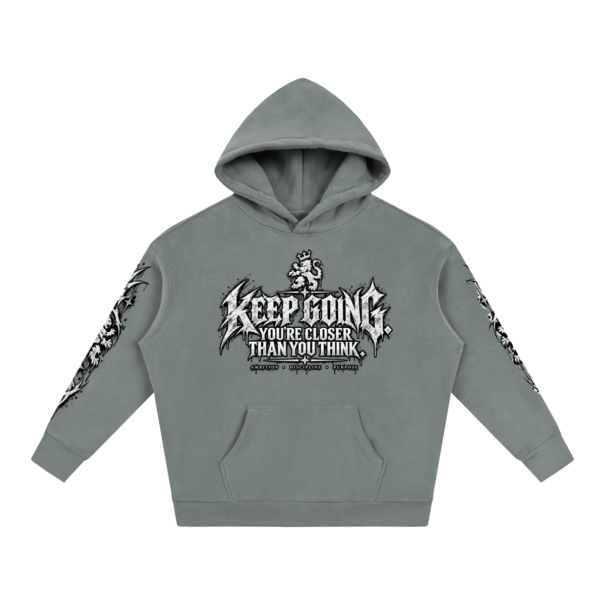 Keep Going Oversize Fleeced Hoodie