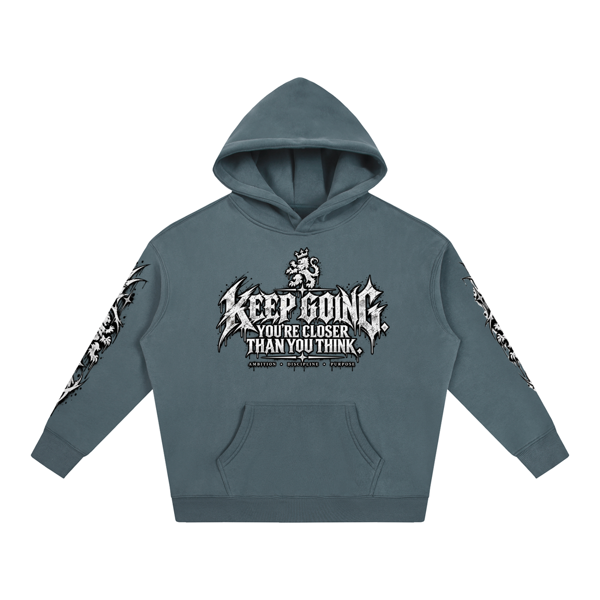 Keep Going Oversize Fleeced Hoodie