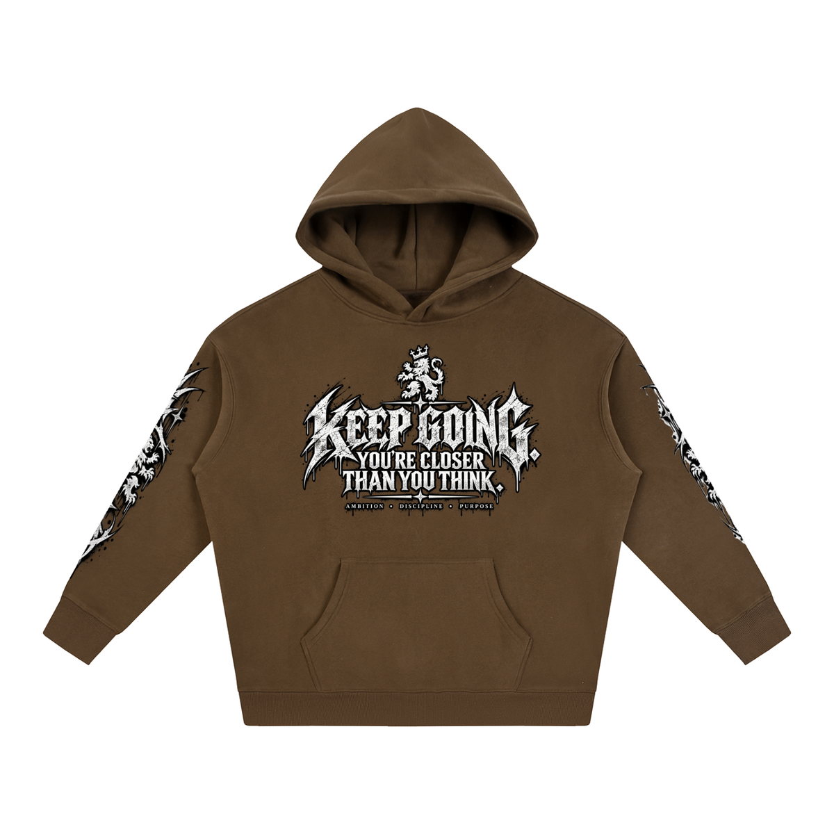 Keep Going Oversize Fleeced Hoodie