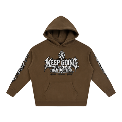 Keep Going Oversize Fleeced Hoodie